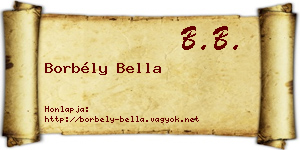Borbély Bella névjegykártya